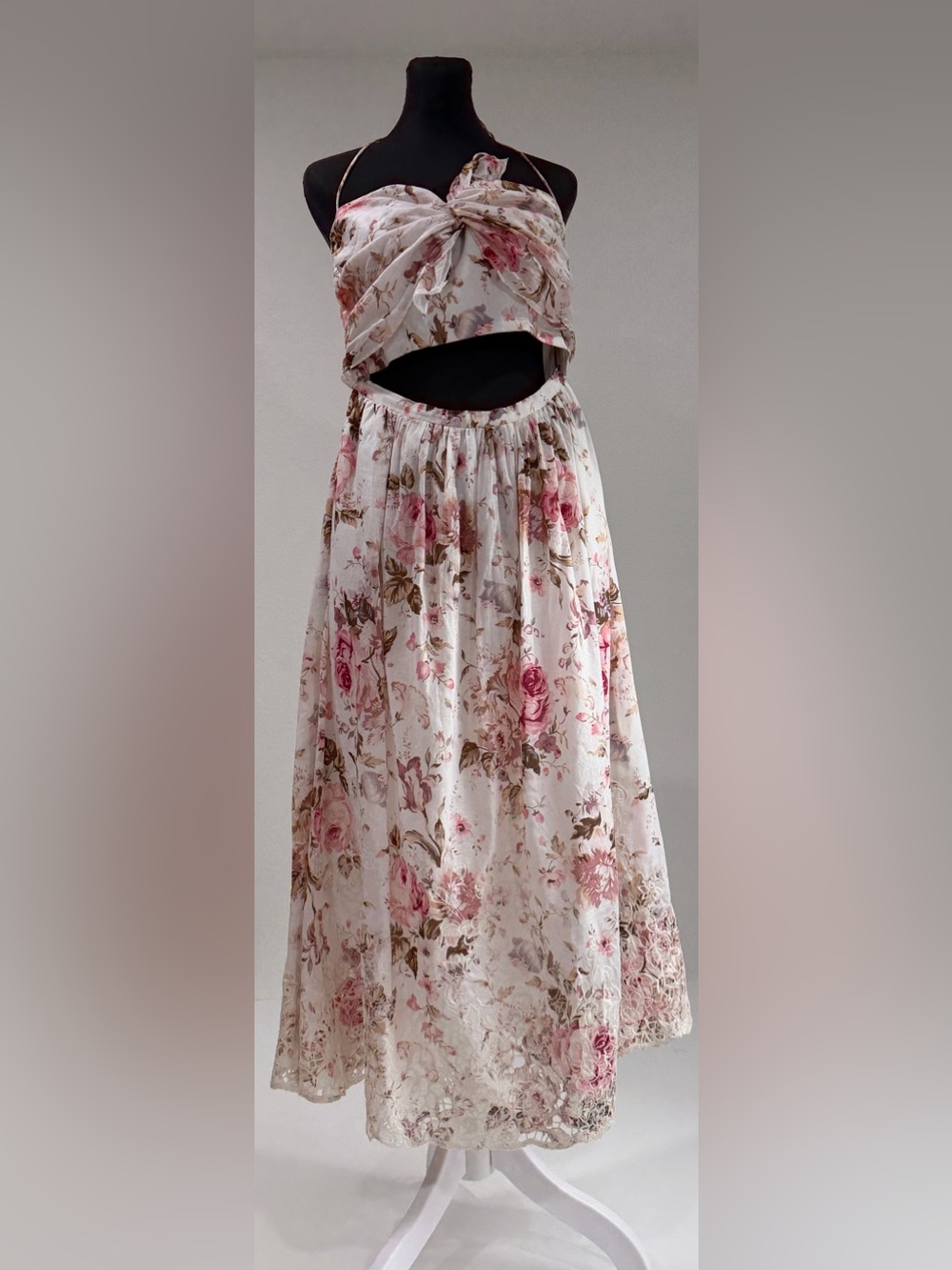 Zimmermann Cream and Pink Floral Midi Dress - Picture 2 of 16